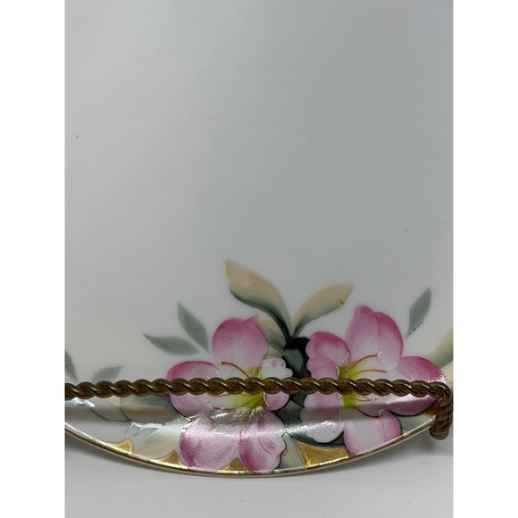 VTG Noritake Azalea Handled Cake Plate 8.5" Hand-Painted Pink Floral Japan MCM - Picture 5 of 8